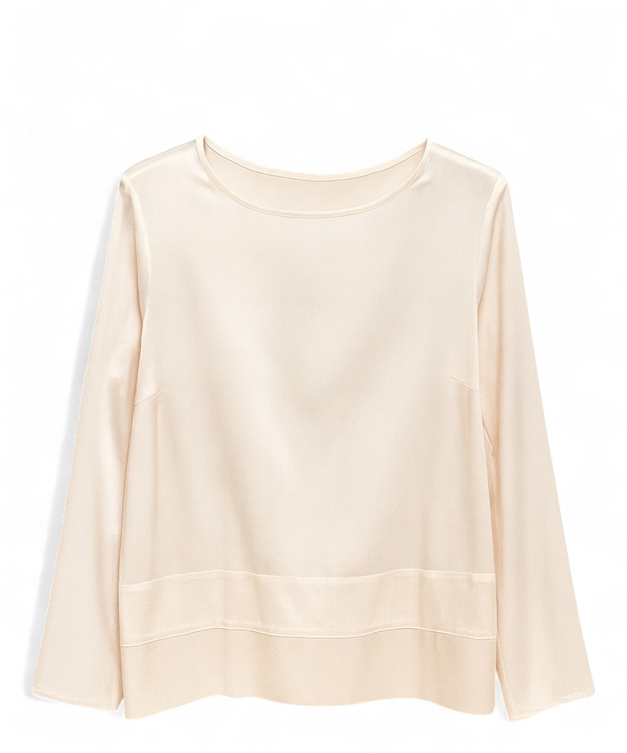 Blusa in Satin a Maniche Lunghe