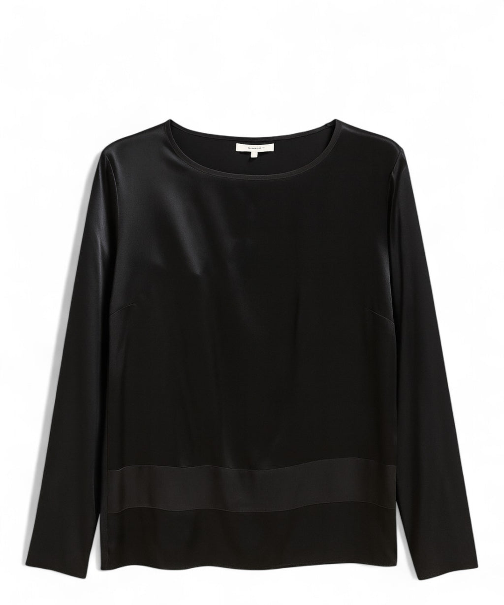 Long-Sleeved Satin Blouse