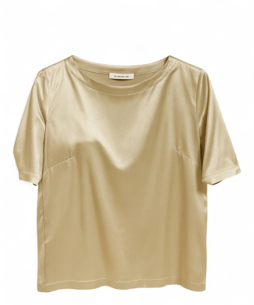 Satin T-shirt with Short Sleeves