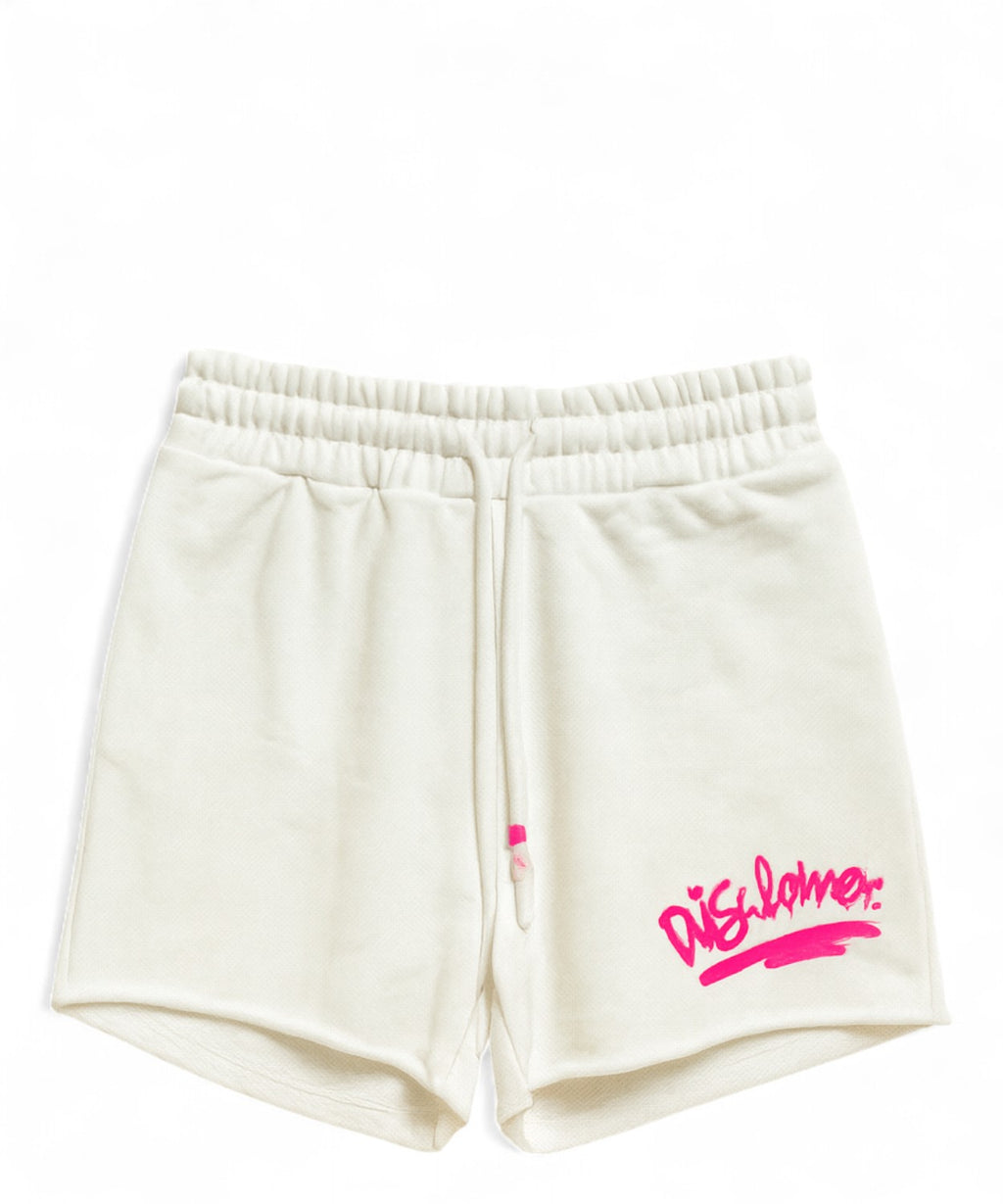 Shorts Jumpsuit Disclaimer with Neon Pink Logo