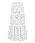 Cotton Sangallo Skirt with Ruffles for Summer Looks