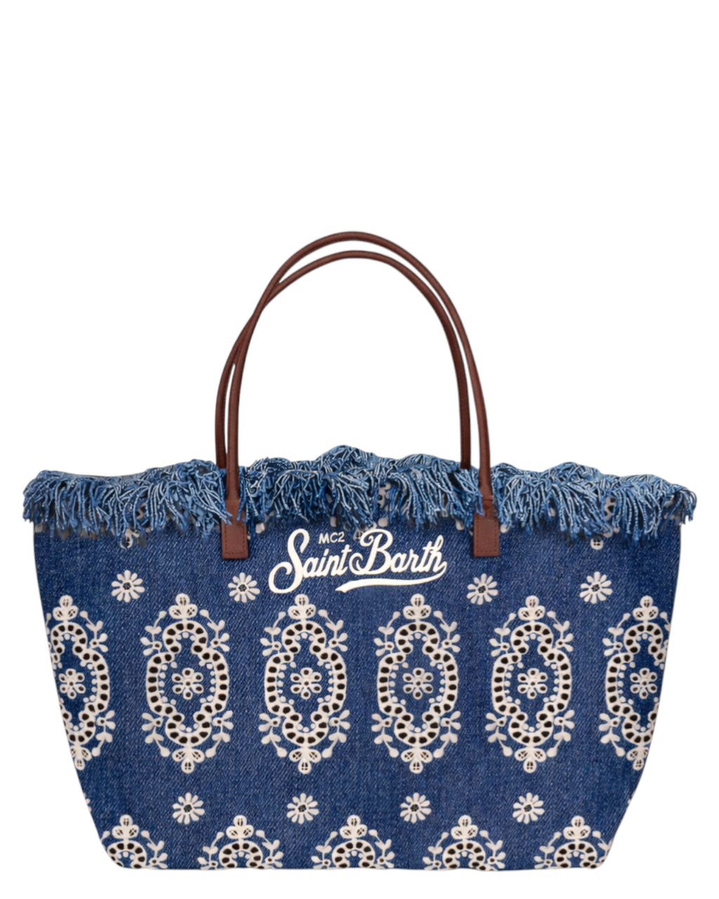 Bolso City Regular Sangallo denim con flecos