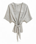 Kimono in Lino Cangiante con Nodo Frontale