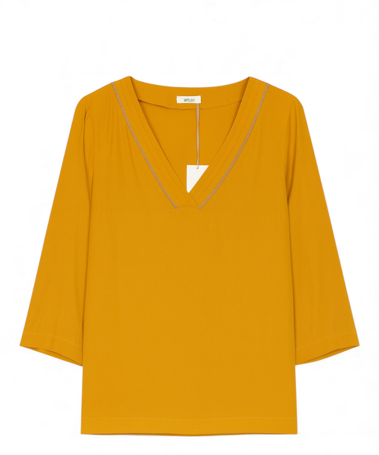 Blusa con Scollo a V in Tessuto Leggero