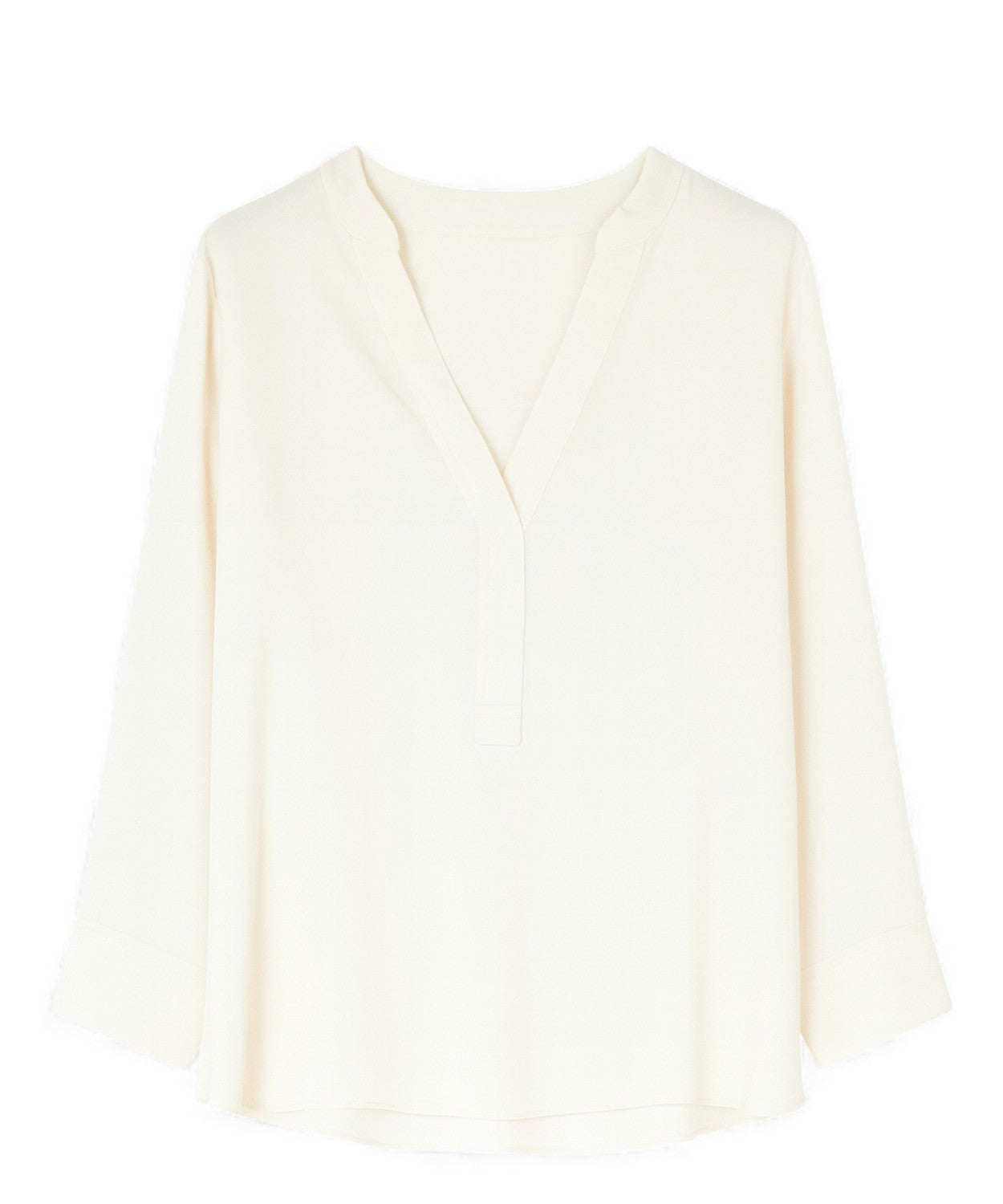 Blusa con Scollo a V in Crepe