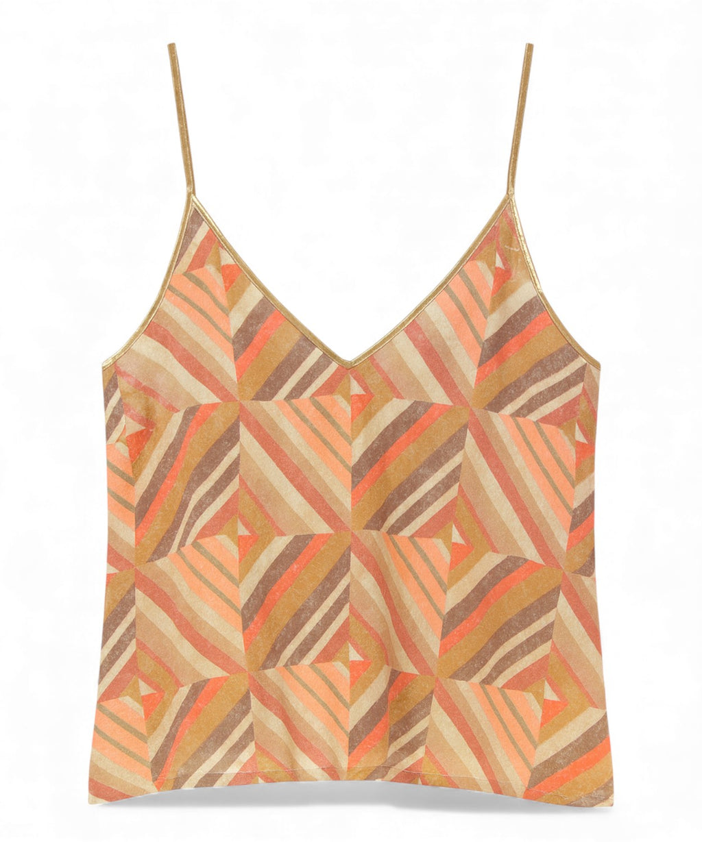 Top with Geometric Pattern and Sequins