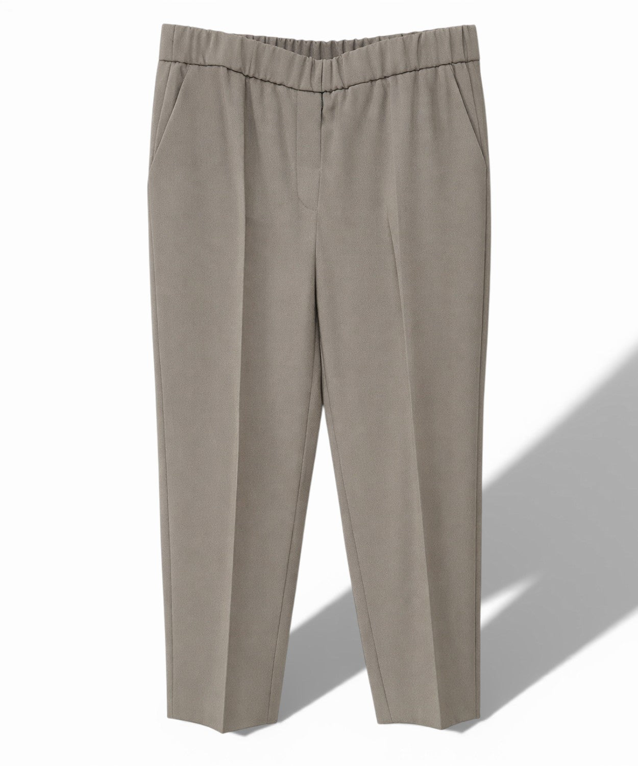 Pantaloni con Elastico in Vita e Piega Centrale