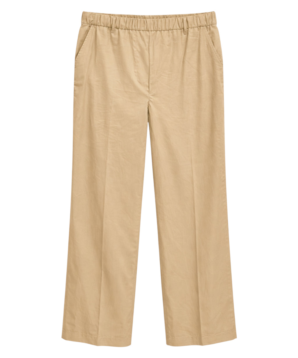 Elena Mirò Cotton Trousers with Elasticated Waist