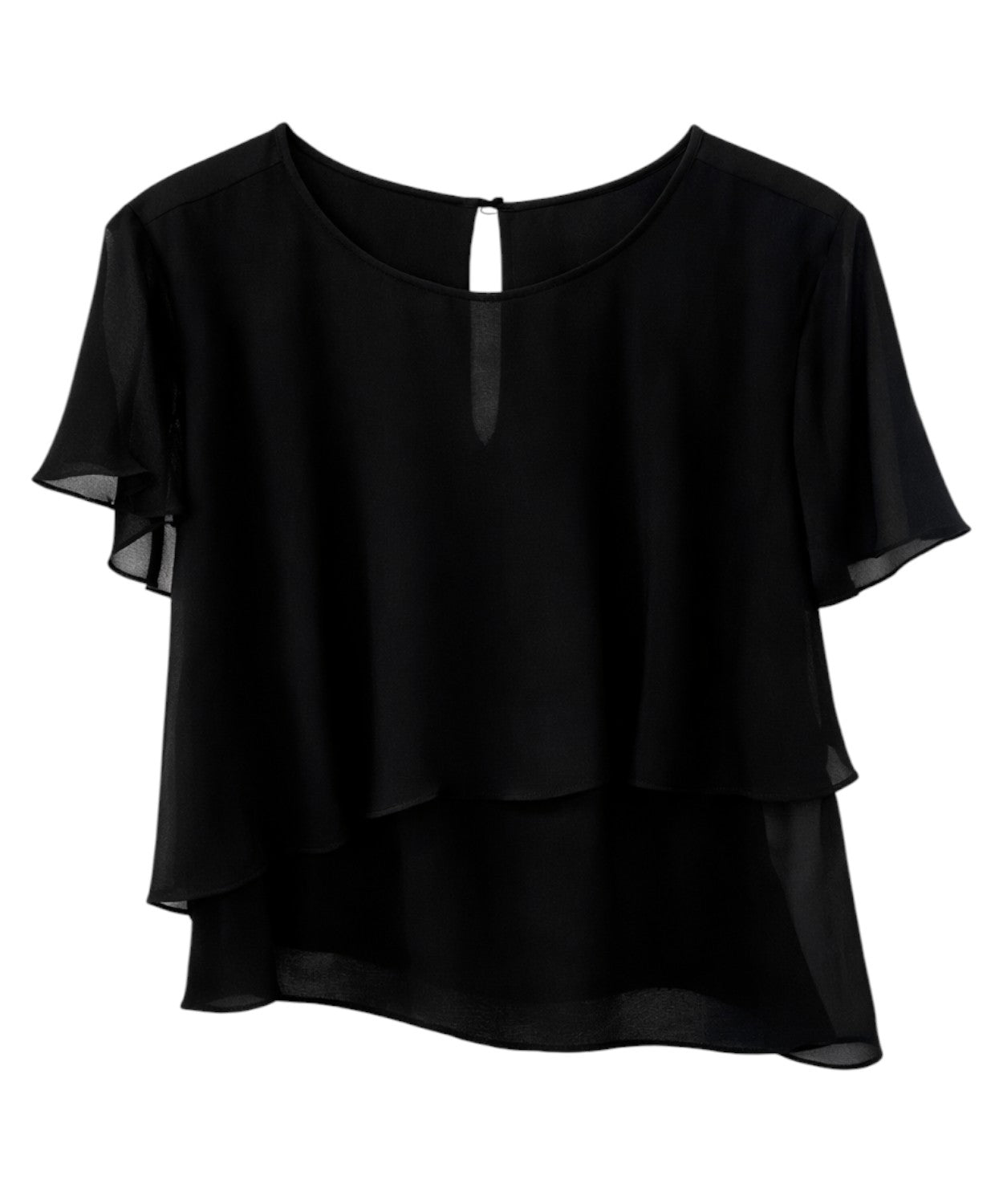 Blusa Nera con Balze TUWE