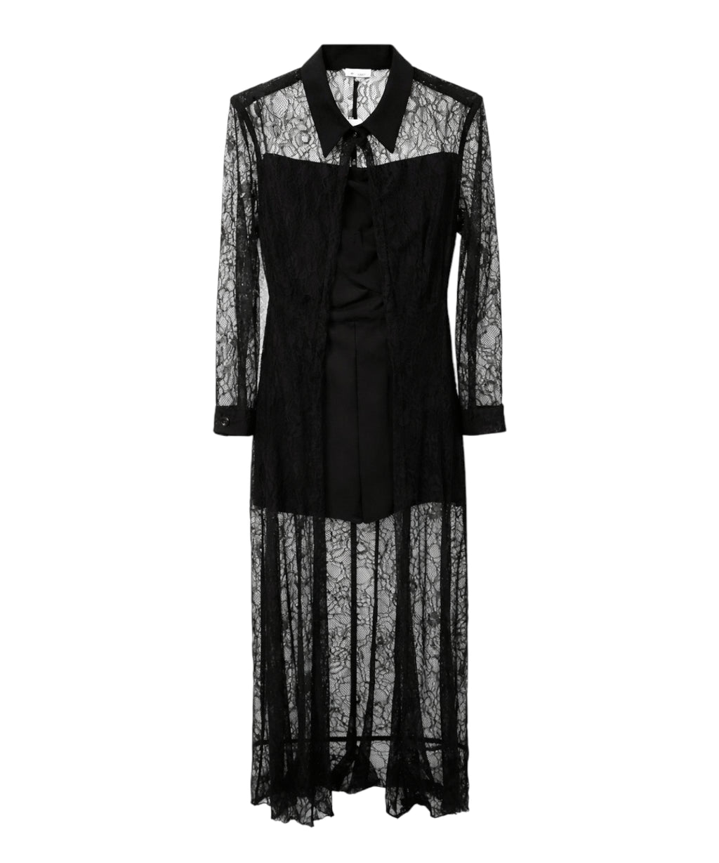 Tuwe long dress with lace