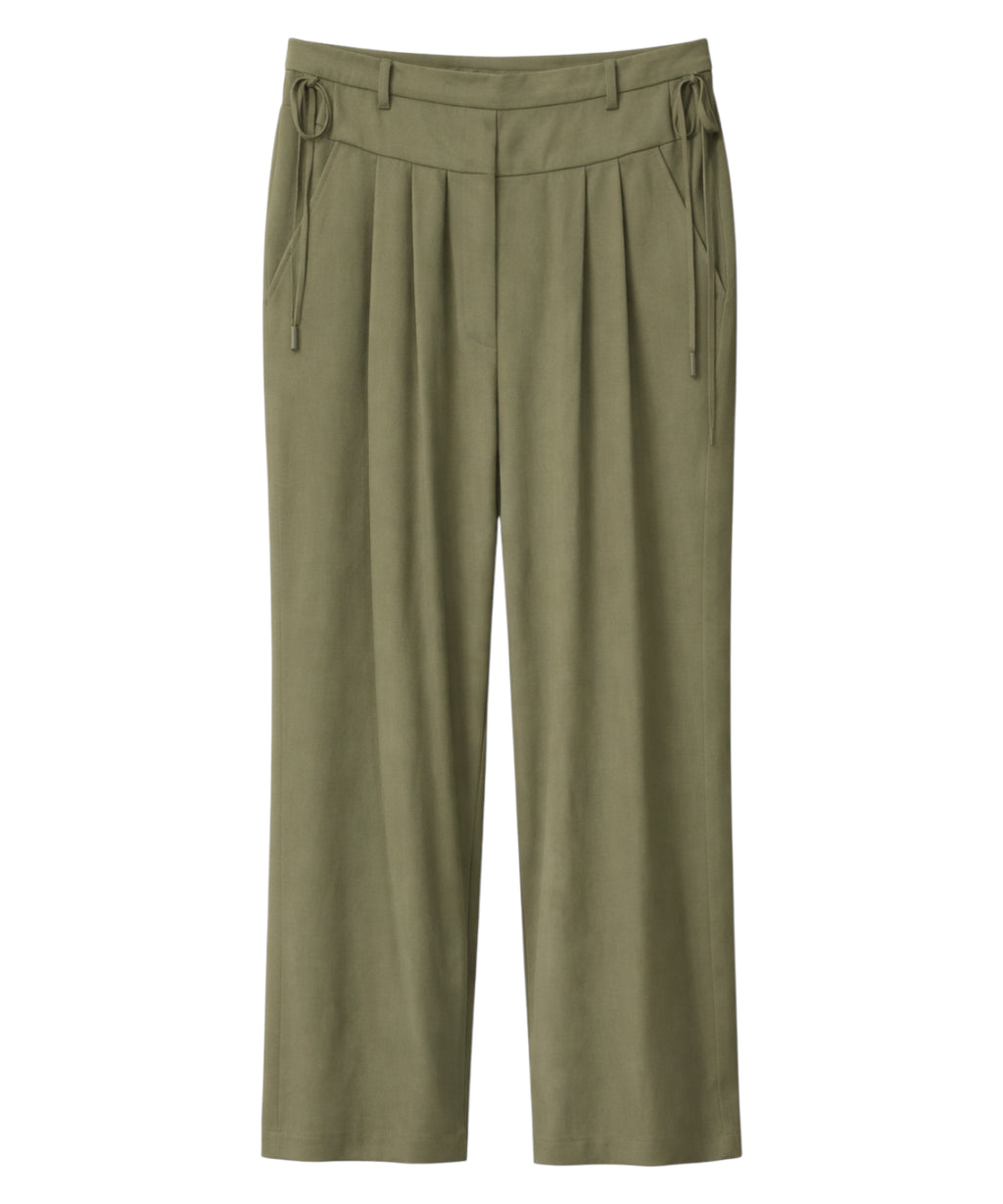 Trousers with Side Ties and Front Crease