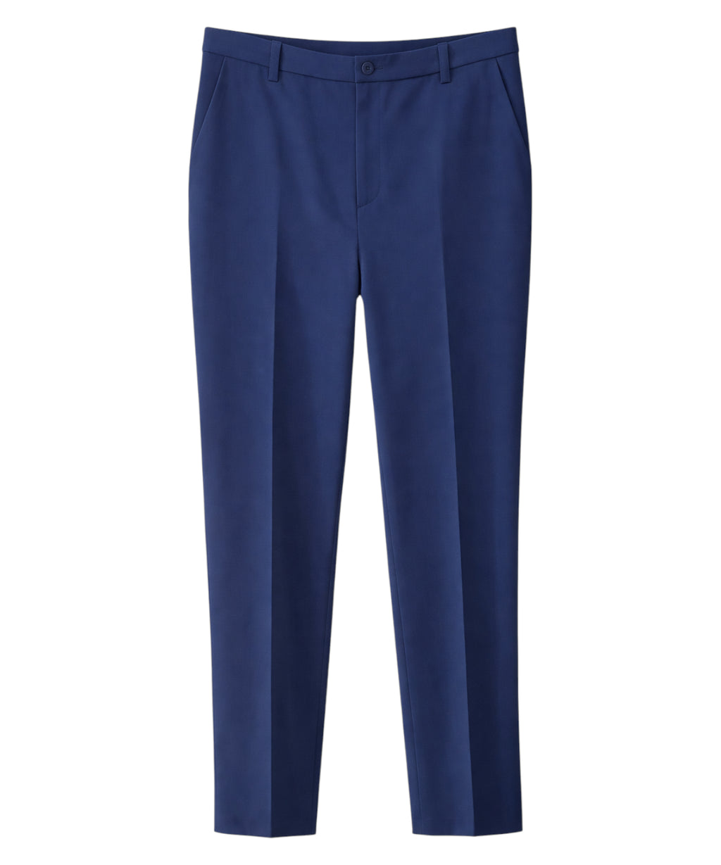 Blue Tailored Trousers with Central Pleat