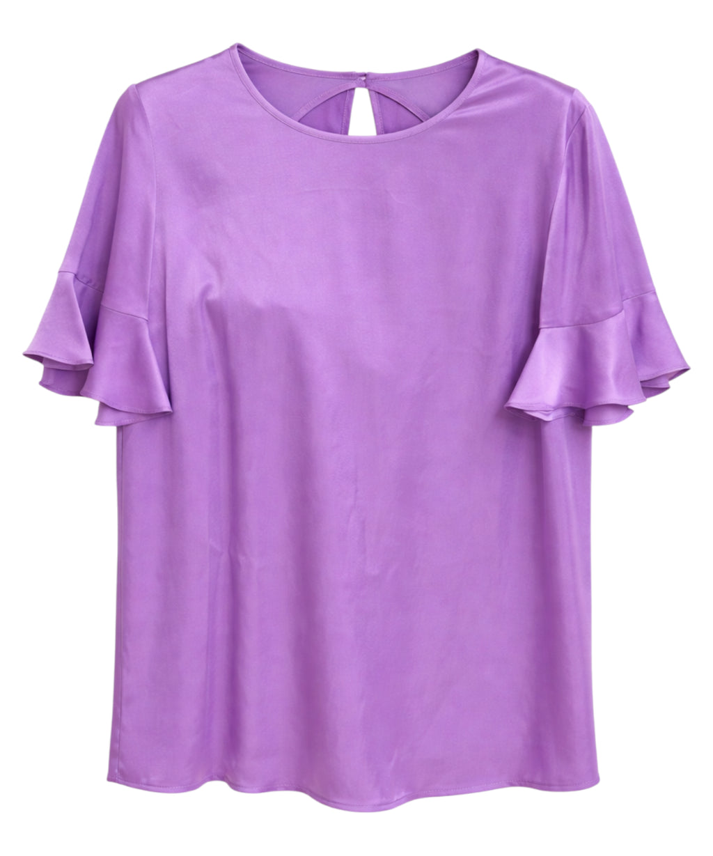 Twinset Ruffled Sleeve Satin Blouse