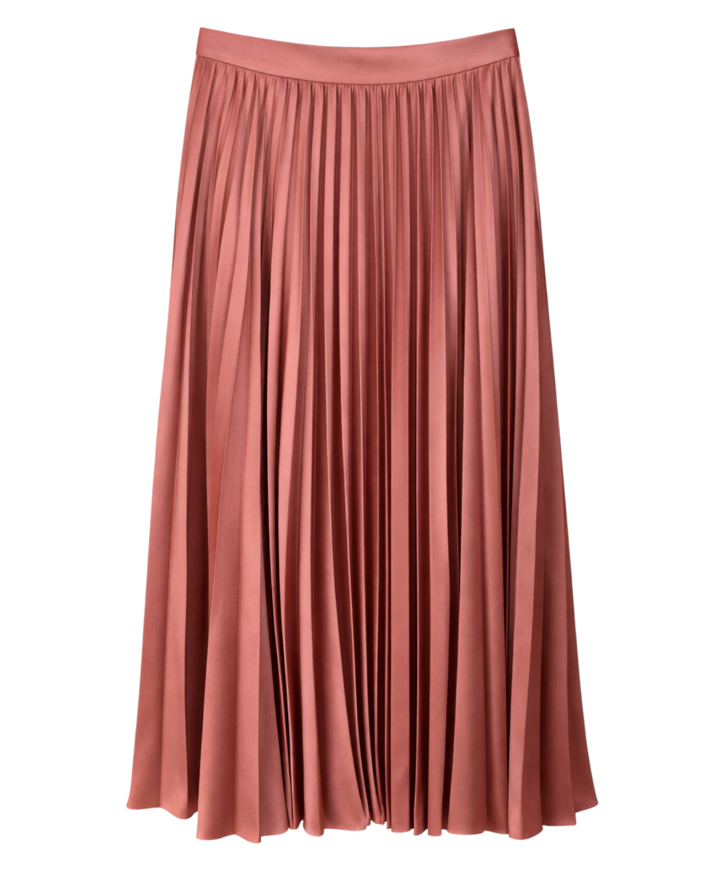 Midi Twinset Satin Pleated Skirt
