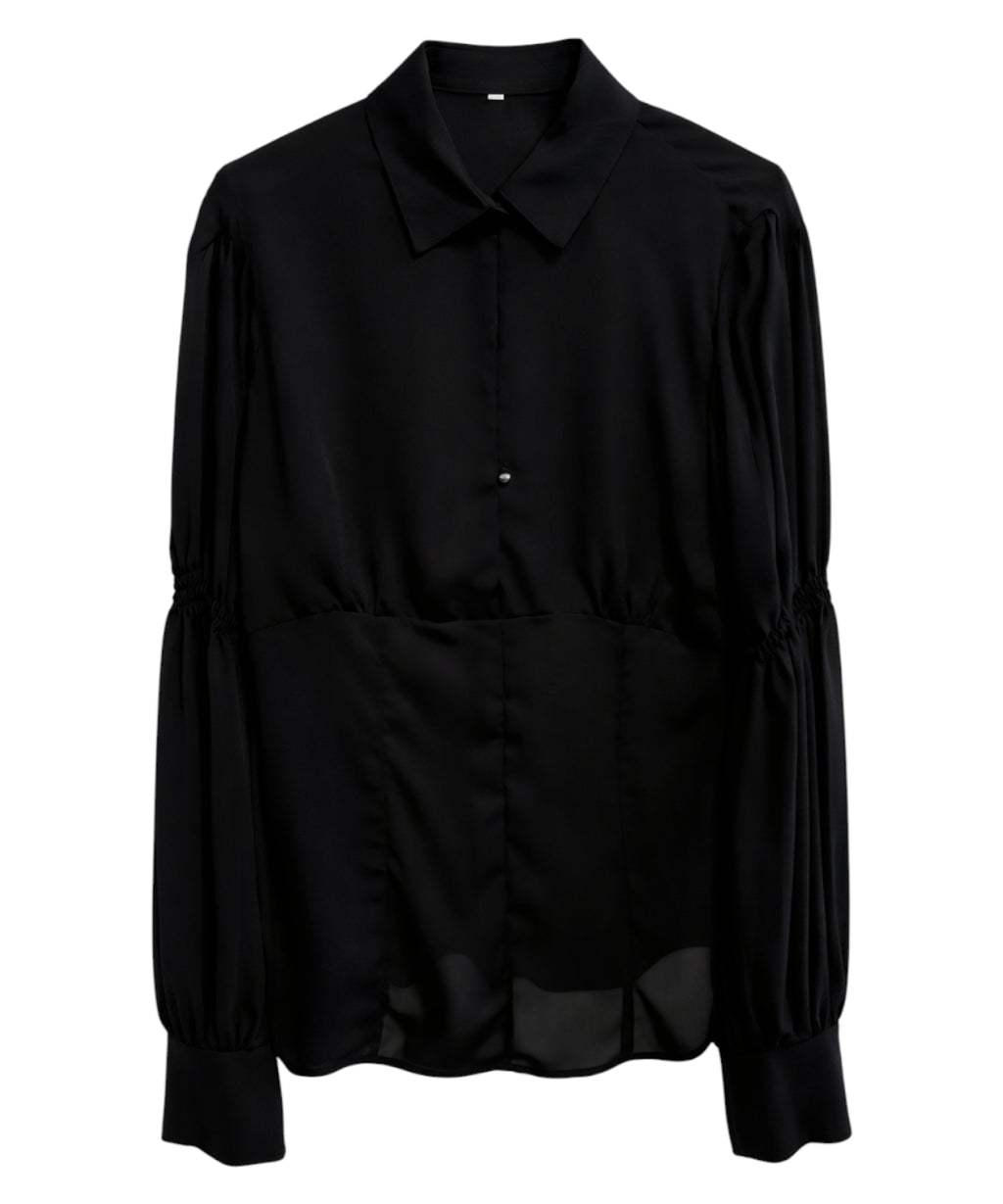 Organza shirt with ruched sleeves Tuwe