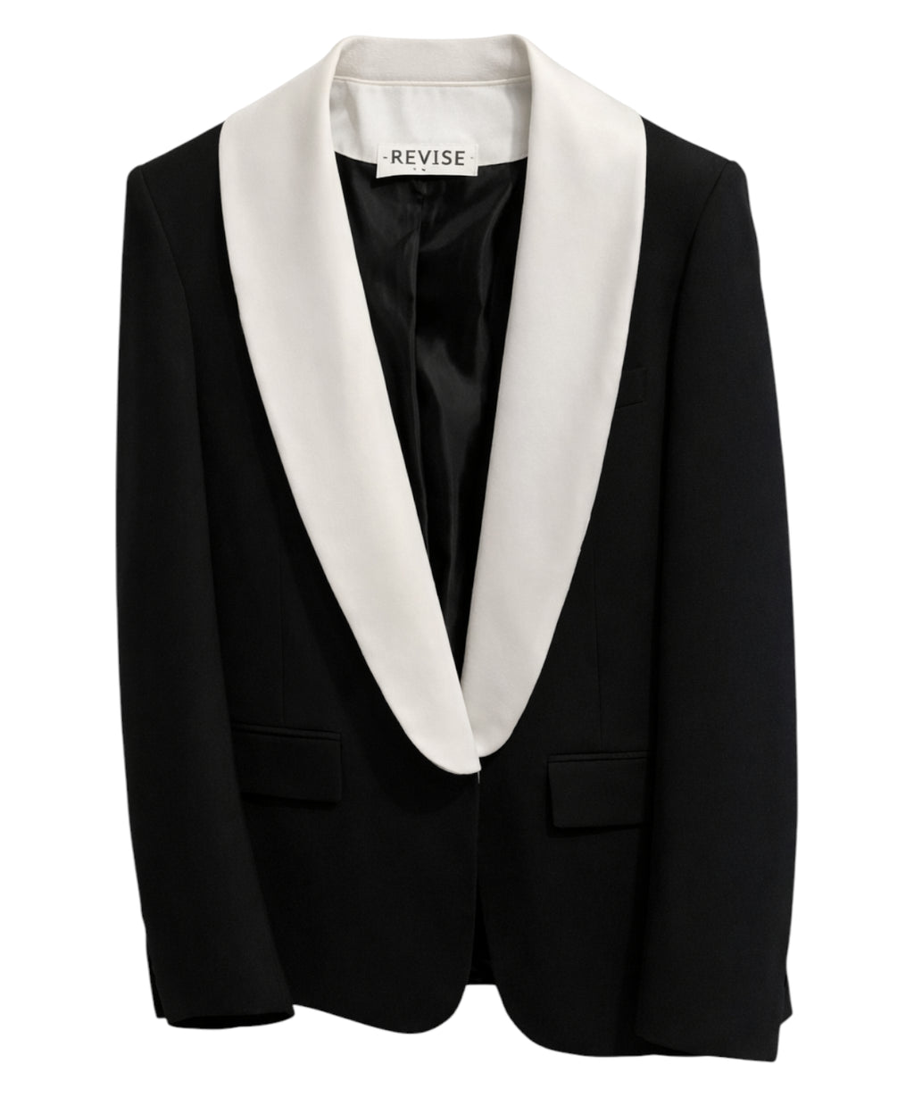 Black Revise Tuxedo Blazer