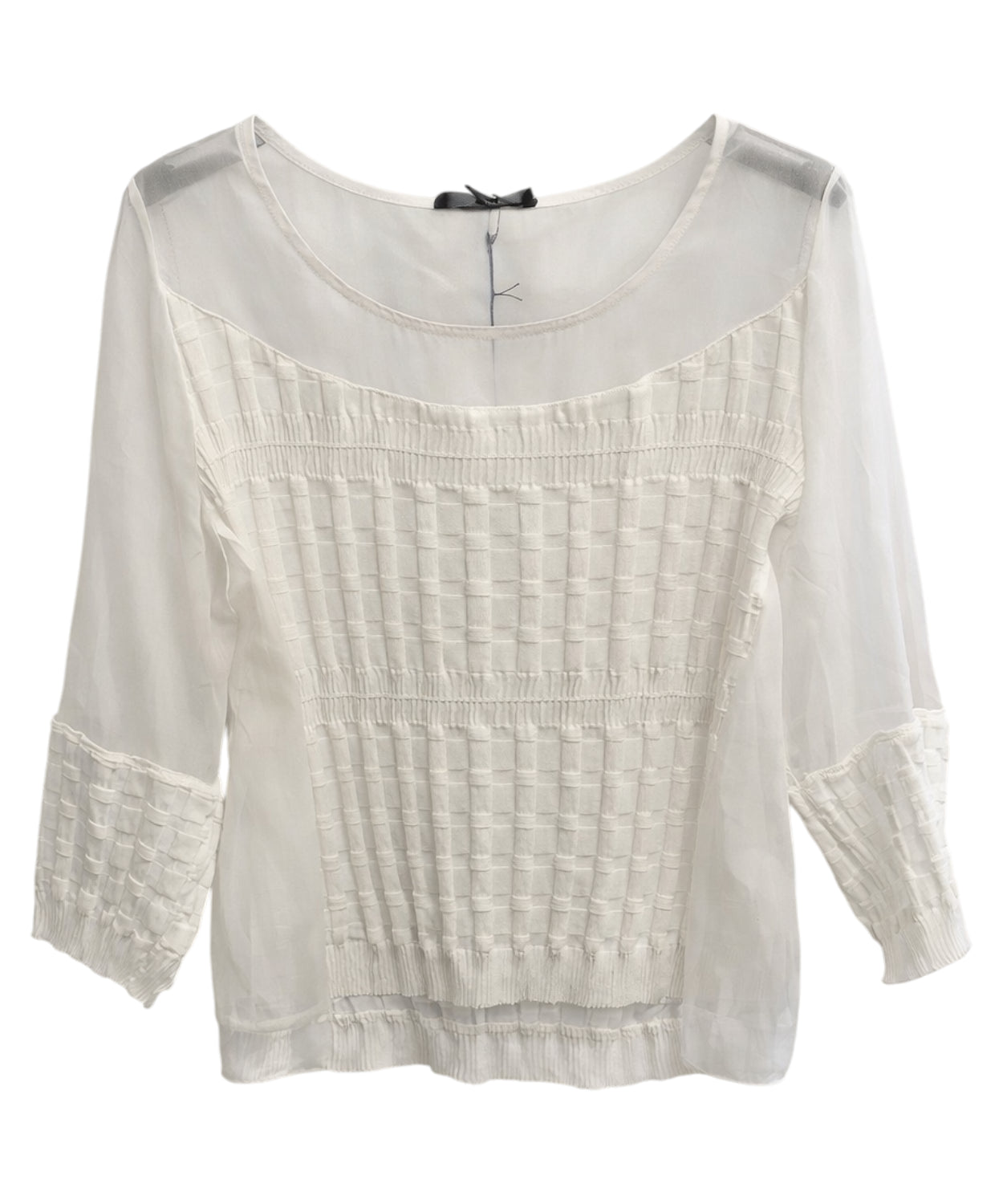 Blusa Tricot con Inserti in Maglia