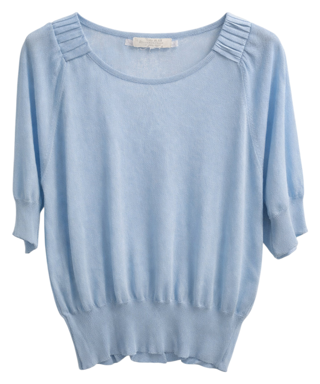 Pleated knit blouse