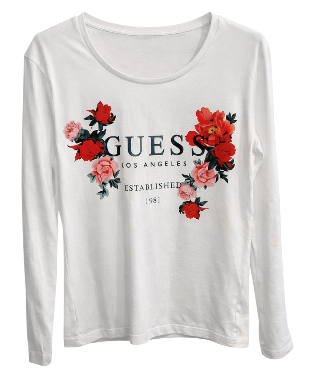 Guess floral T-shirt with logo