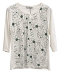 Maglia bianca con ricamo floreale