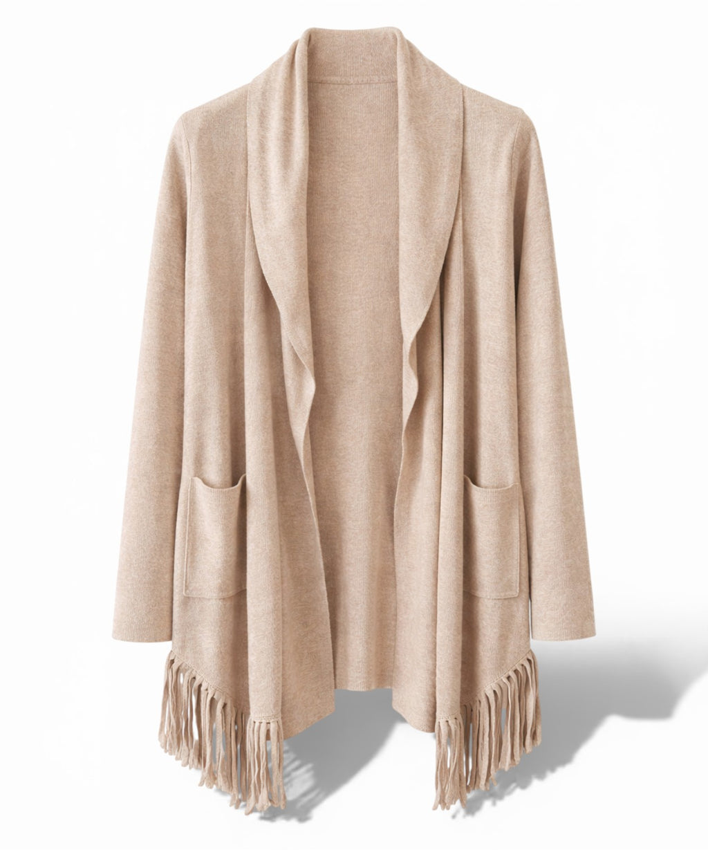 Long cardigan with fringes Blubianco