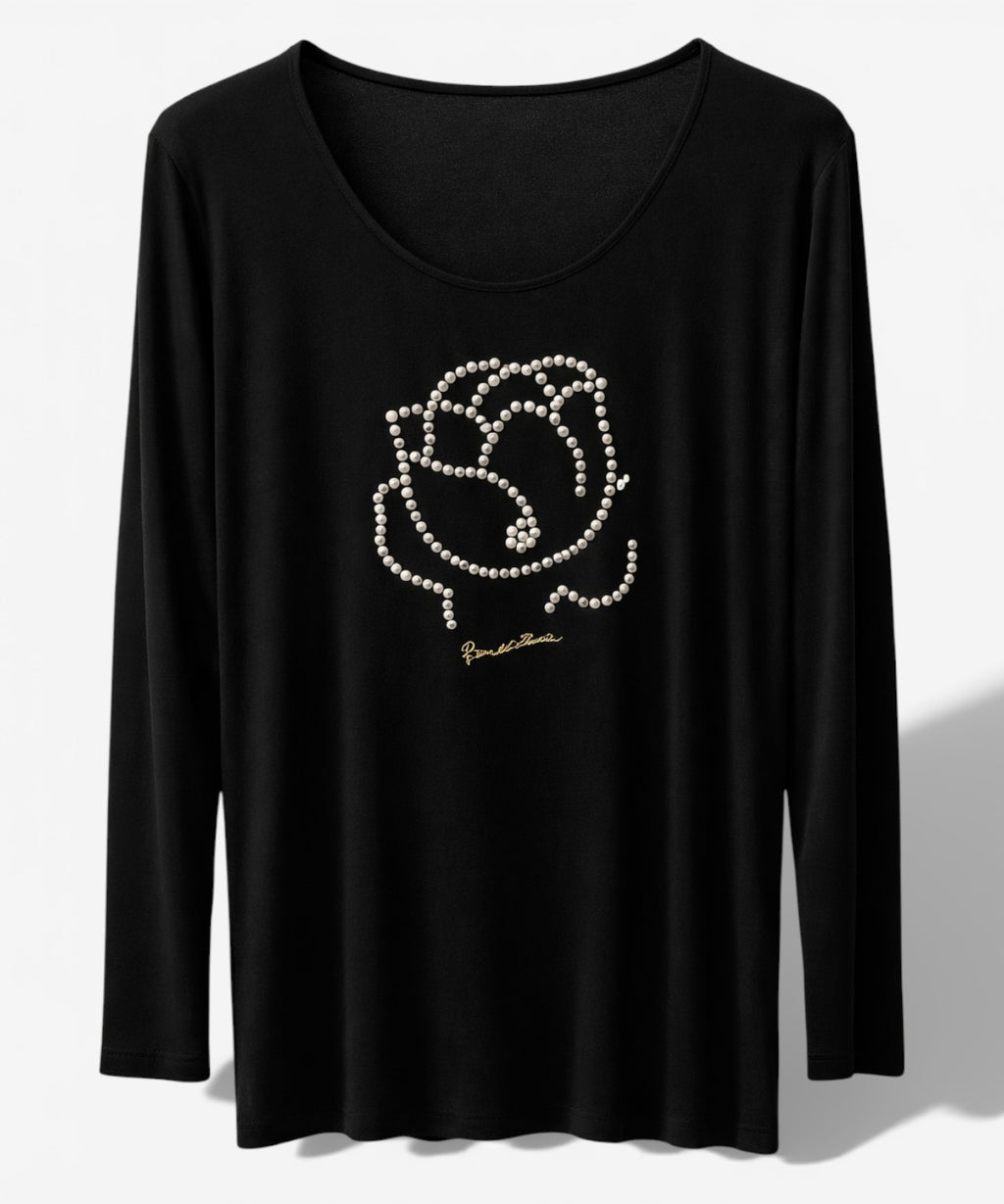 Black Braccialini Sweater with Pearls