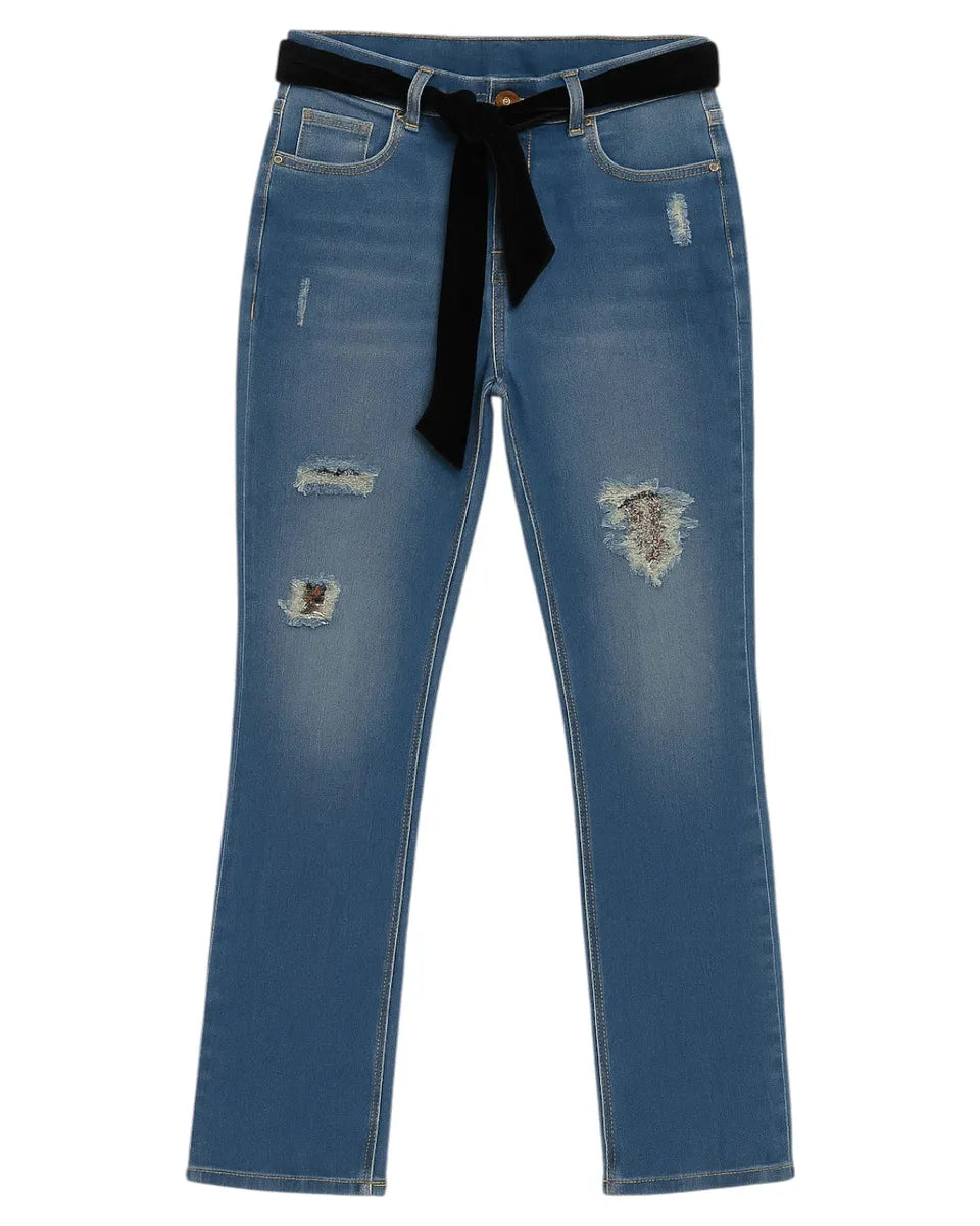 Jeans baggy con cintura in velluto-Revise Blue Vibes-Jeans-Vittorio Citro Boutique