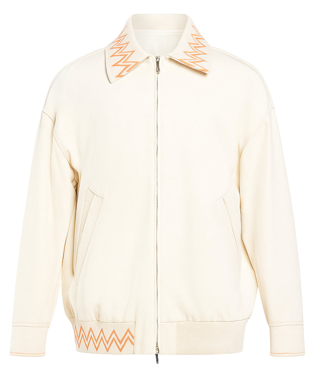 Emporio Armani jakke i bomuld med zigzag broderi