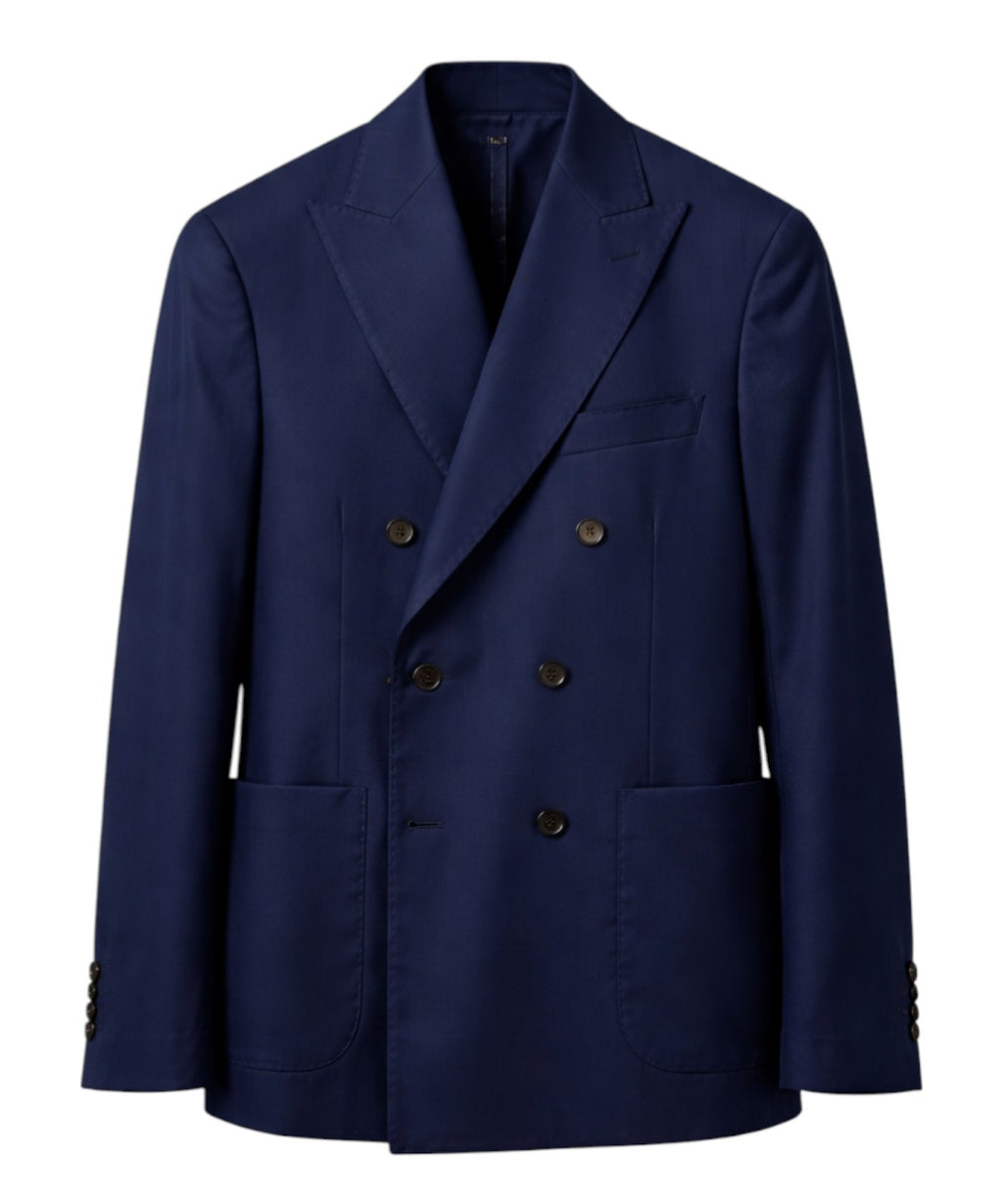 Double-Breasted Suit in 100% Wool for Ceremonies and Office