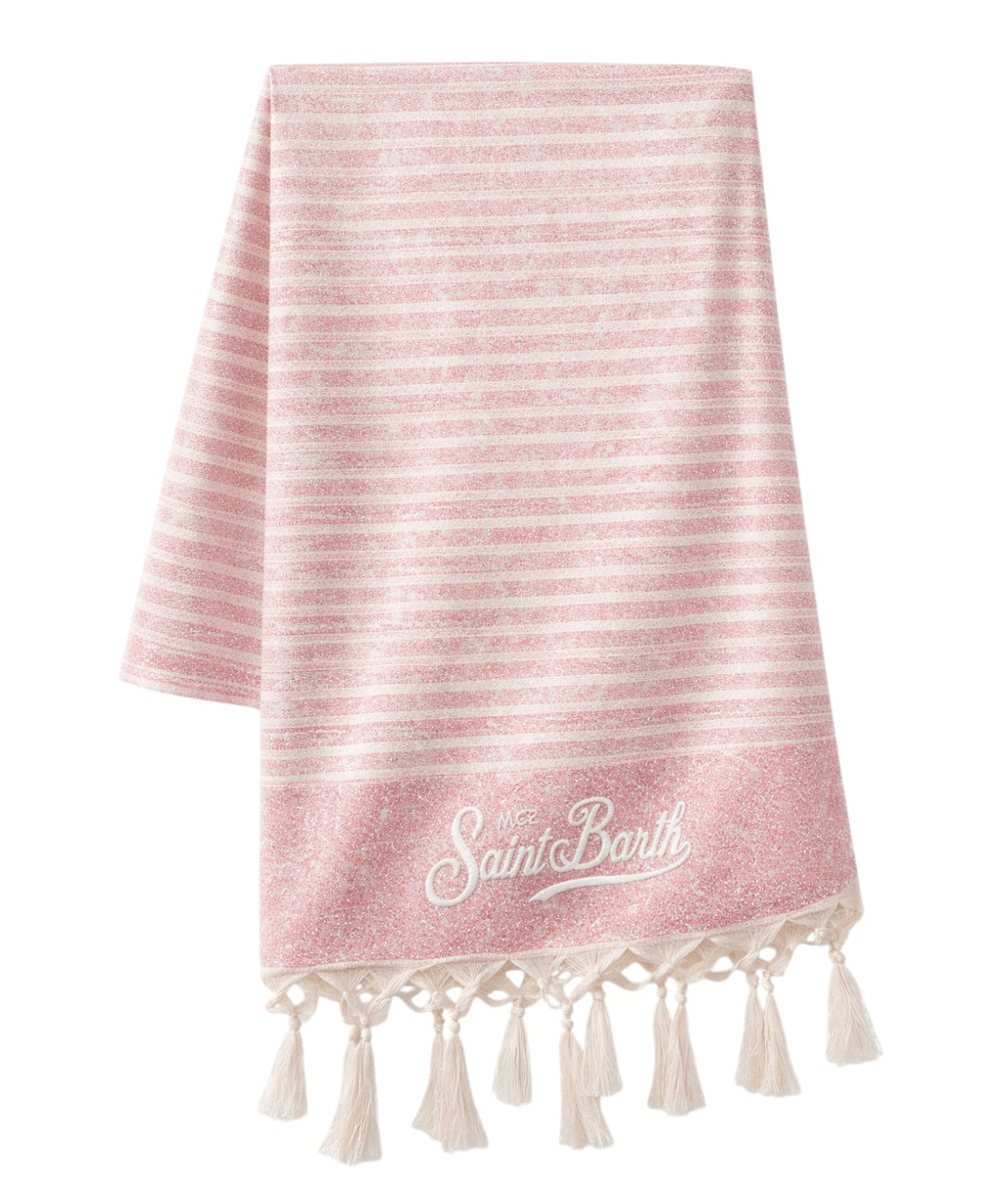 MC2 Saint Barth Beach Towel in Lurex with Fringes