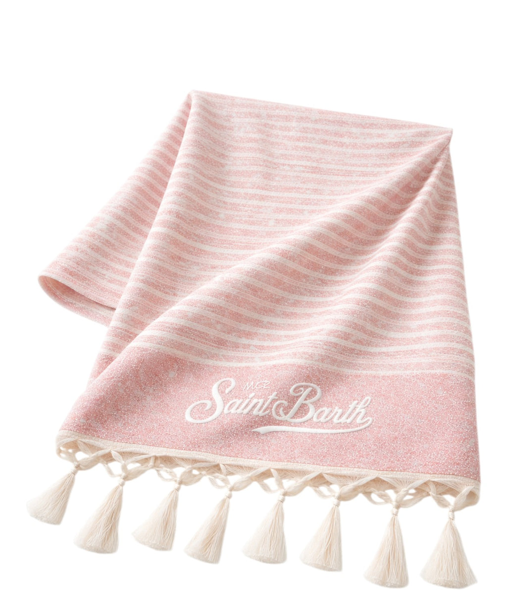 MC2 Saint Barth Beach Towel in Lurex with Fringes