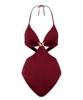 Max Mara Cambra cut-out one-piece swimsuit with metallic details