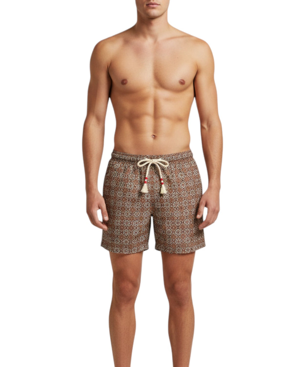 Men's boxer swim trunks MC2 Saint Barth with print