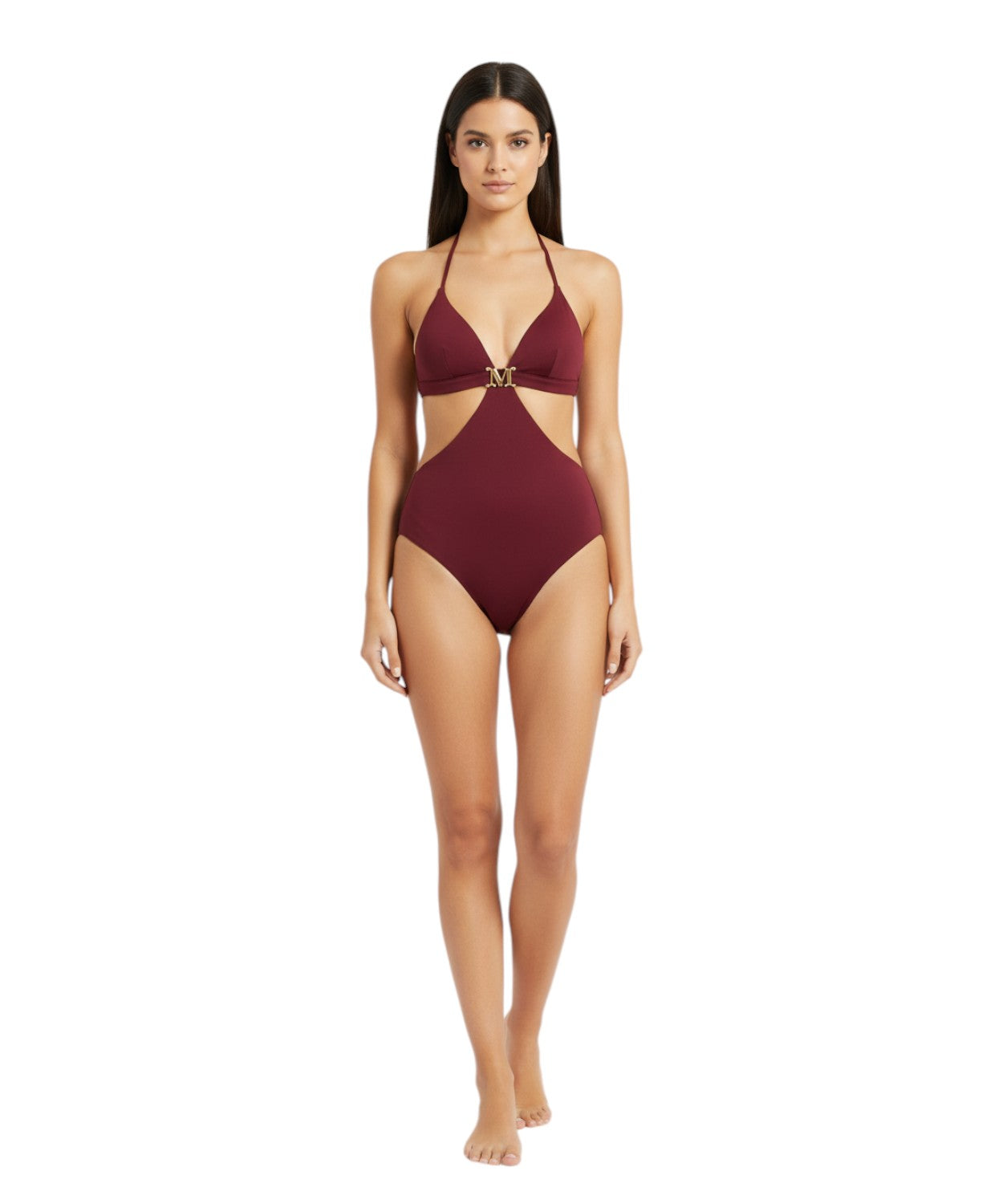 Max Mara Cambra cut-out one-piece swimsuit with metallic details
