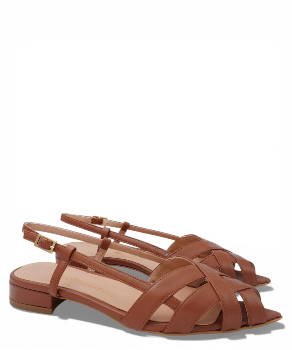 Nappa Flat Sandals with Strap