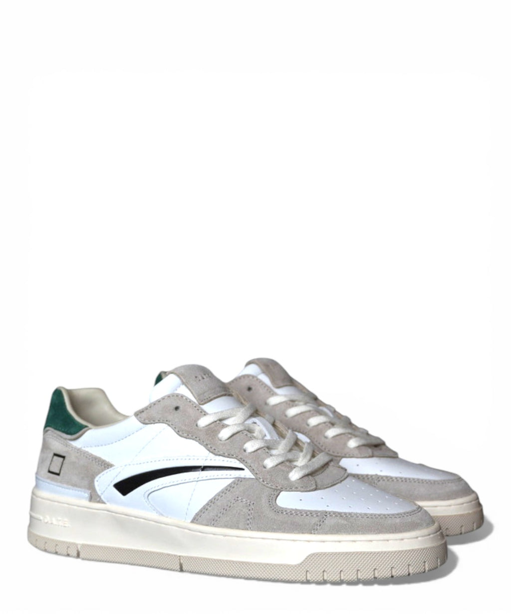 D.A.T.E. Tournament Pure Calf Sneakers WHITE-GREEN