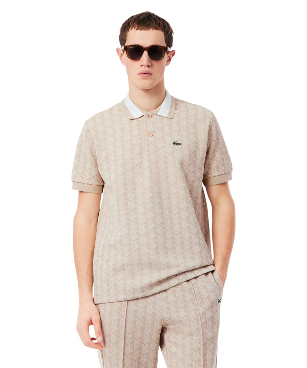 Men's Jacquard Monogram Lacoste Polo Shirt