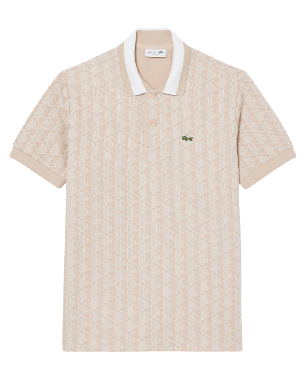 Men's Jacquard Monogram Lacoste Polo Shirt