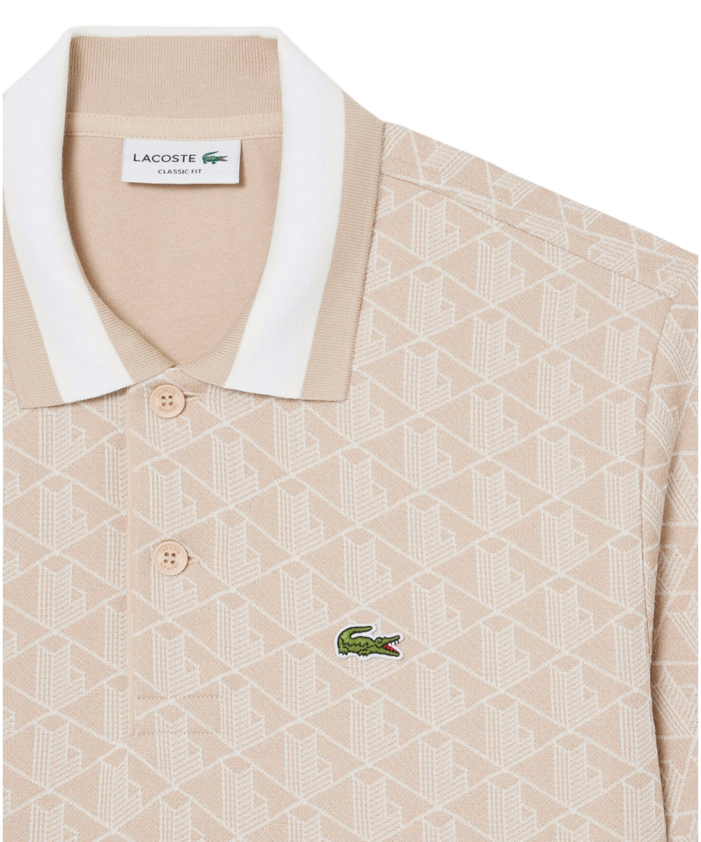 Men's Jacquard Monogram Lacoste Polo Shirt