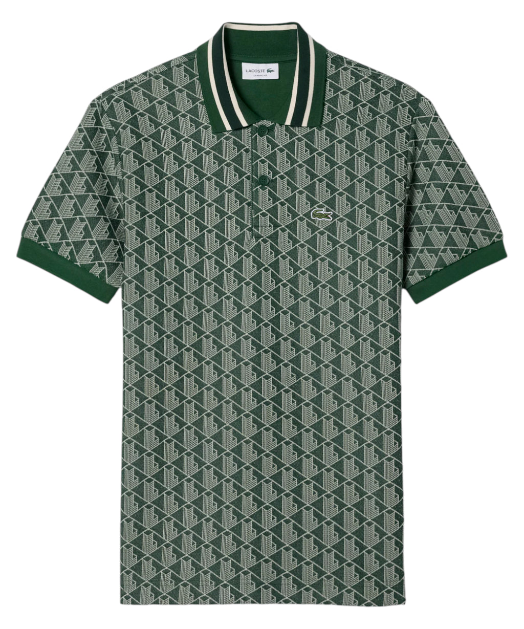 Men's Jacquard Monogram Lacoste Polo Shirt