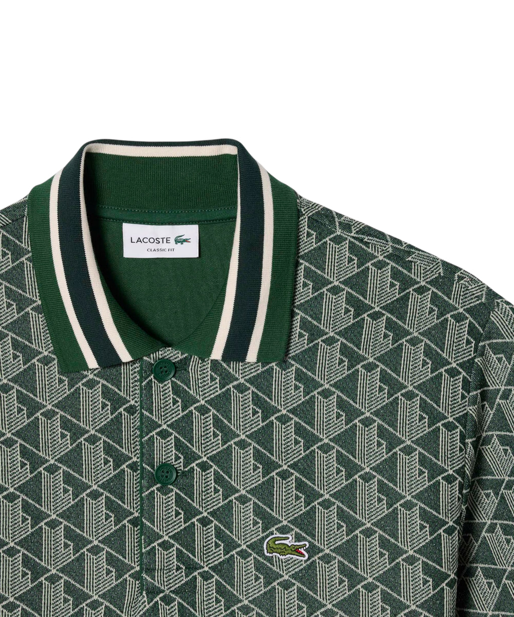 Men's Jacquard Monogram Lacoste Polo Shirt