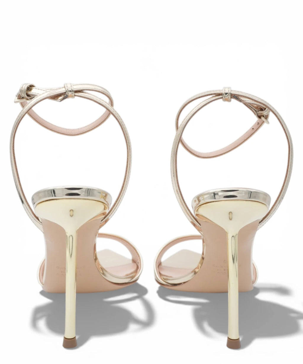 Ninalilou Platinum Mirrored Sandals with Strap