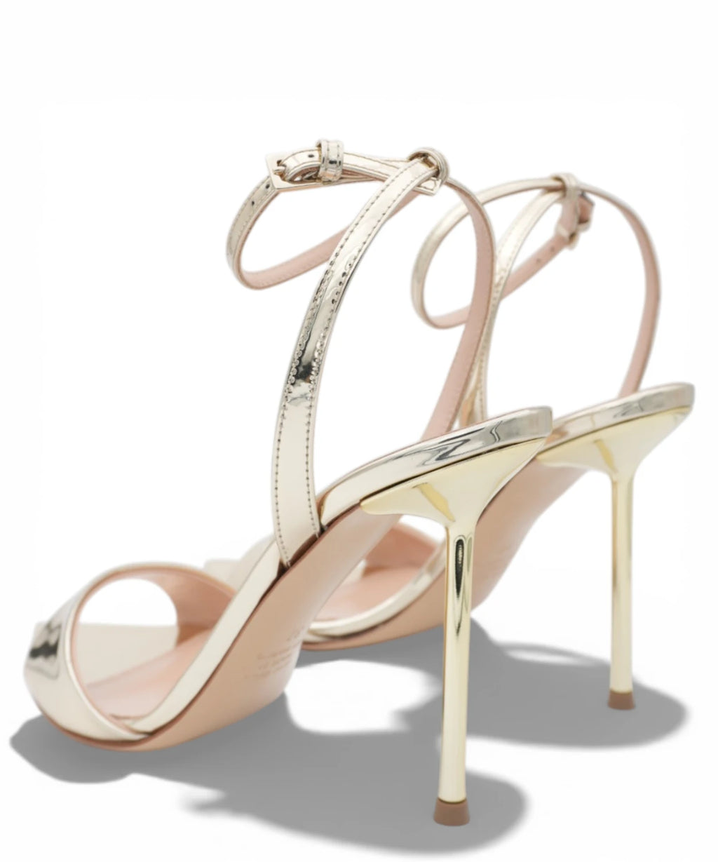 Ninalilou Platinum Mirrored Sandals with Strap