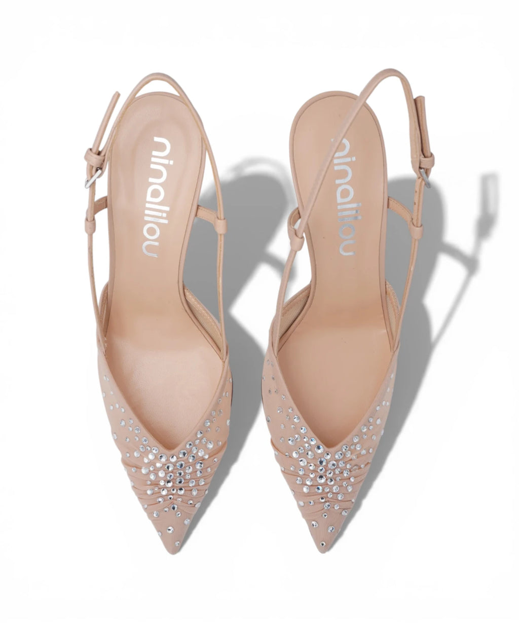 Ninalilou Amy 757 C – Nude Slingback with Rhinestones