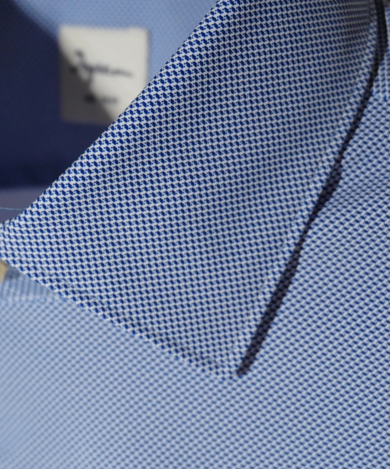 Men's Ingram light blue stretch shirt with micro-pattern