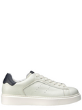 Sneaker in Pelle Panna con Dettaglio Blu-Doucal'S-Sneakers-Vittorio Citro Boutique