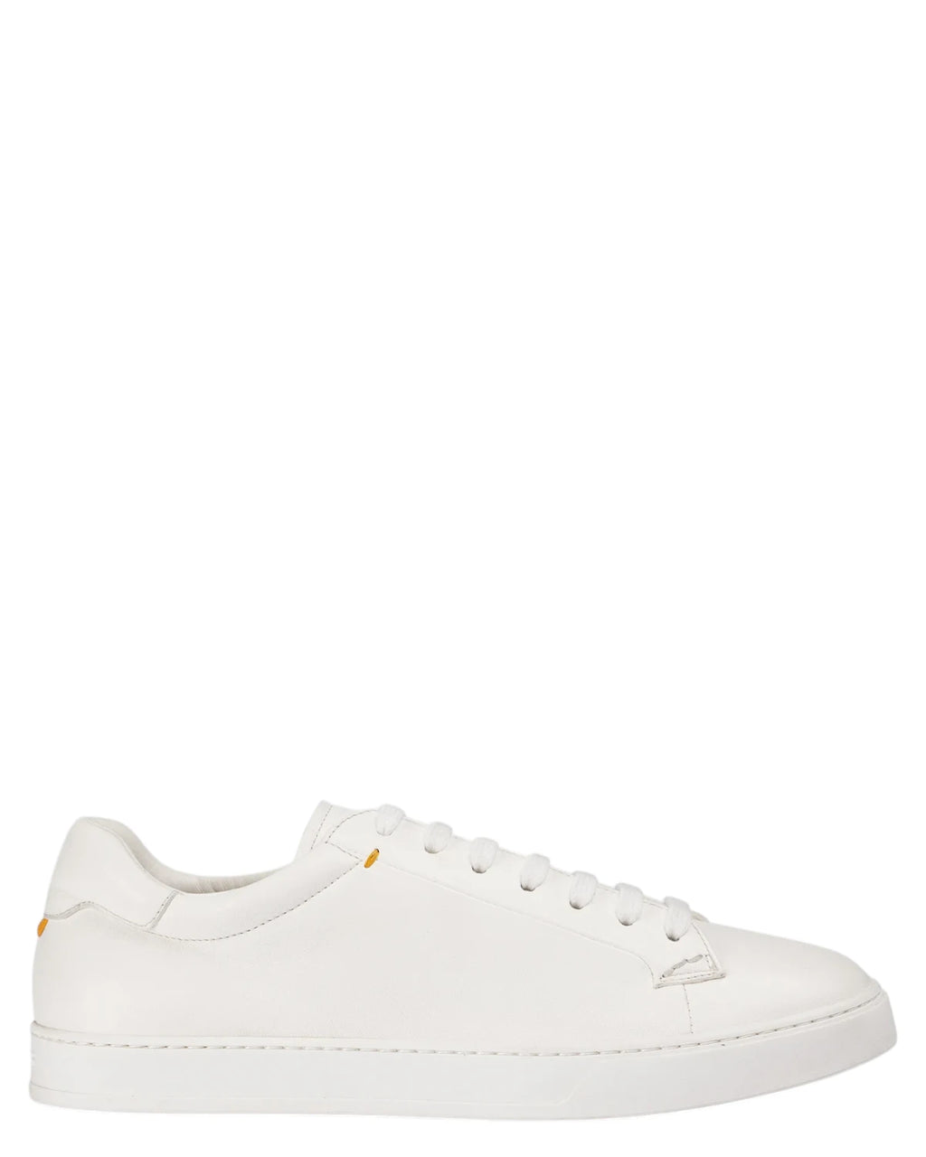Men's White Leather Sneakers with Memory Foam - Made in Italy