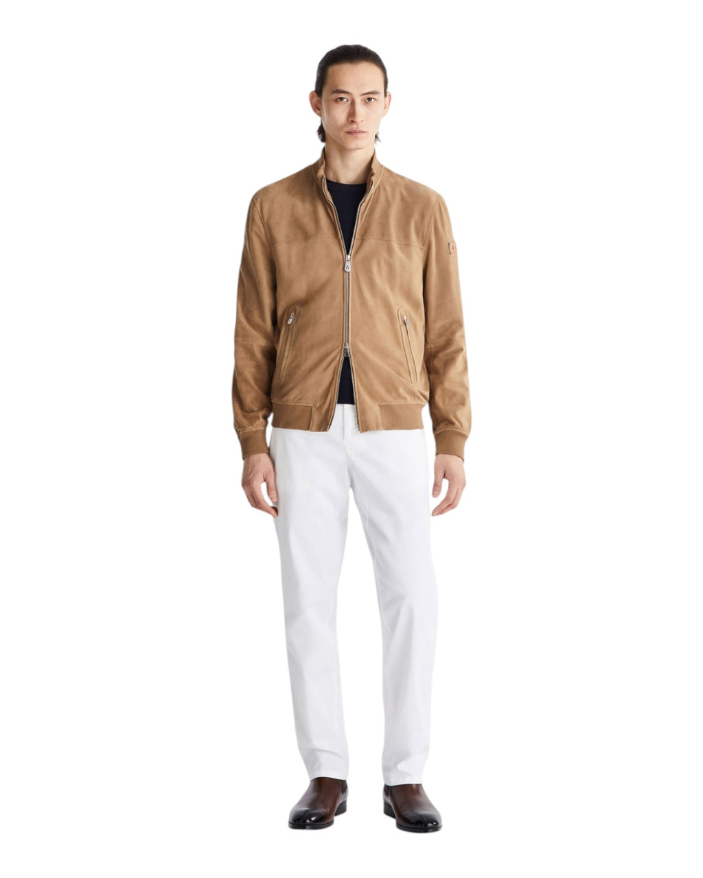 Men's Suede Leather Jacket SANDS SUEDE PE 08 with Zip