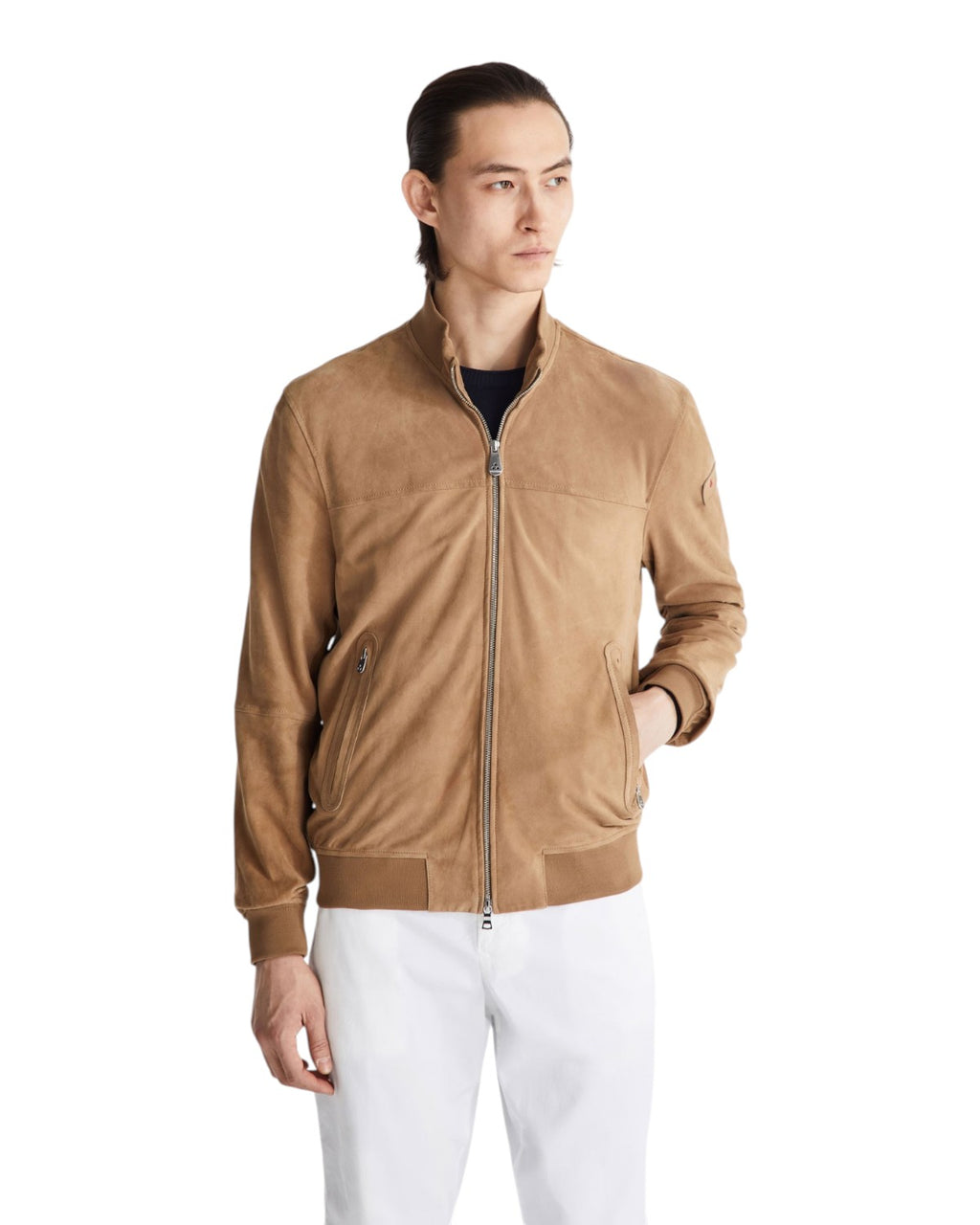 Men's Suede Leather Jacket SANDS SUEDE PE 08 with Zip
