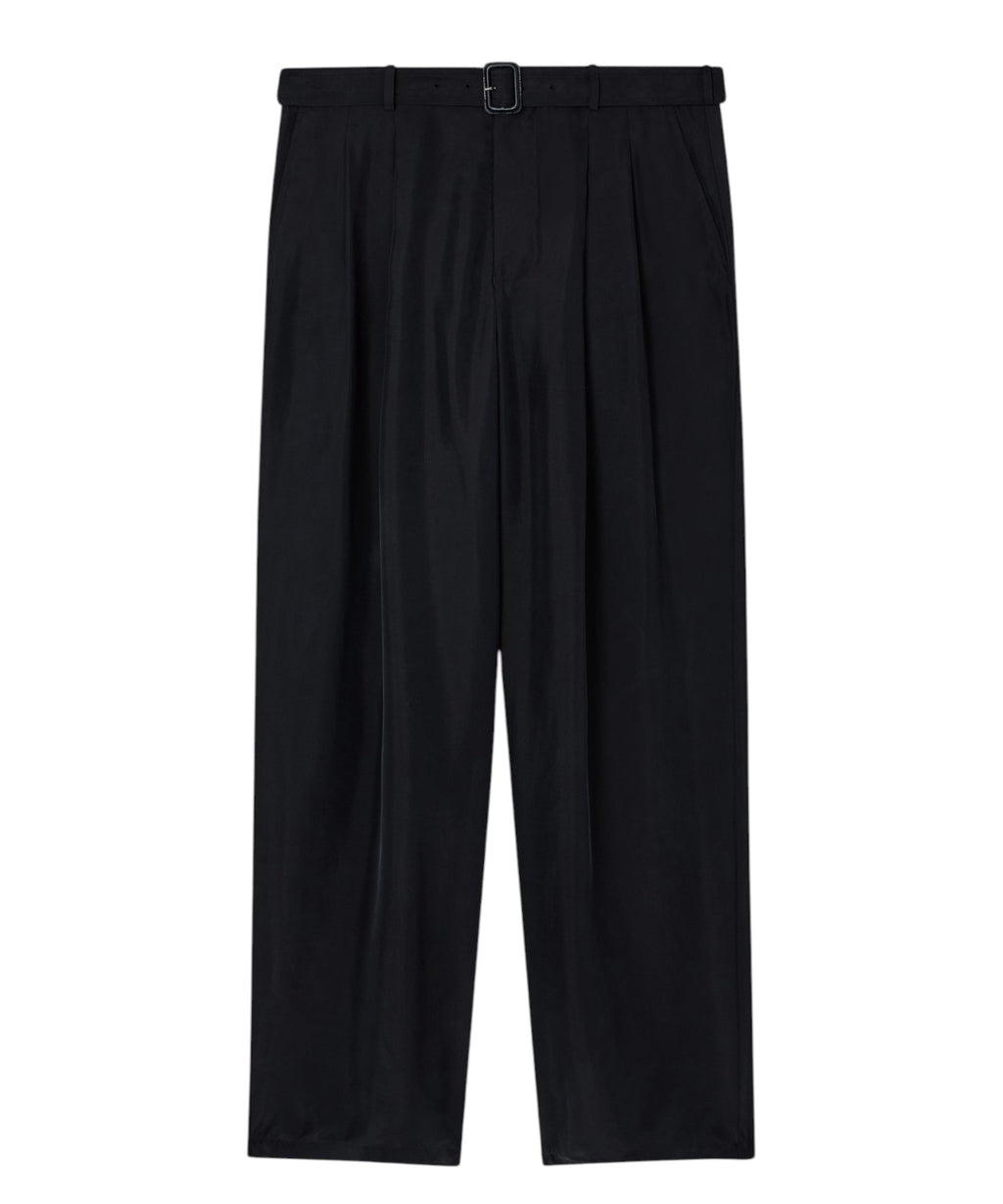 Men's Habutai Silk Trousers with Pleats